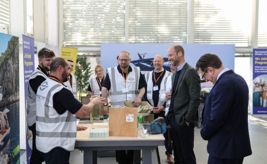 The Prince of Wales visits Sunseeker Skills Academy at Bournemouth and Poole College to highlight progress in Homewards Initiative